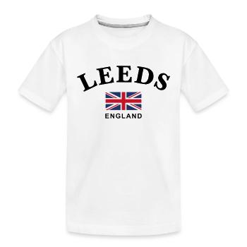 Leeds, England - Kinder Premium Bio T-Shirt - Weiß - Vorne