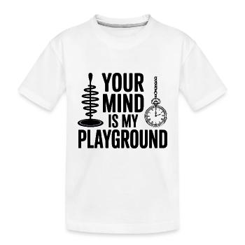 Hypnotiseur Dein Geist ist mein Profi auf dem Spielplatz - Kinder Premium Bio T-Shirt - Weiß - Vorne