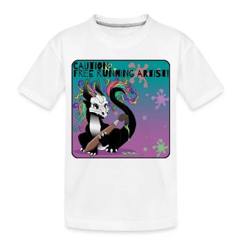 Attention: Freelance Running Artist - Kids' Premium Organic T-Shirt - white - Front
