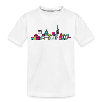 Skyline der Stadt Vilnius Gediminas Turmkunst - Kinder Premium Bio T-Shirt - Weiß - Vorne