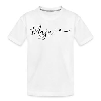 Prénom de Maja Prénom décoratif - T-shirt bio Premium Enfant - blanc - Devant