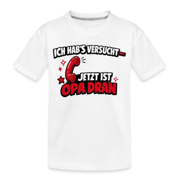 Le tour de grand-père – Motif rétro du téléphone - T-shirt bio Premium Enfant - blanc - Devant