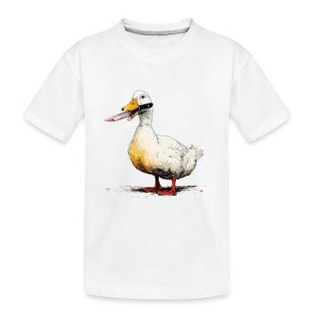 Canard avec un couteau dans le bec - T-shirt bio Premium Enfant - blanc - Devant