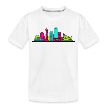 Tour du port skyline de la ville de Kobe Art moderne en lignes - T-shirt bio Premium Enfant - blanc - Devant