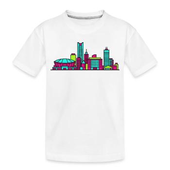 Saitama City Skyline Super Arena Linienkunst - Kinder Premium Bio T-Shirt - Weiß - Vorne