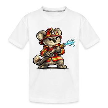 Feuerwehrkoala Wasserstrahl - Kinder Premium Bio T-Shirt - Weiß - Vorne