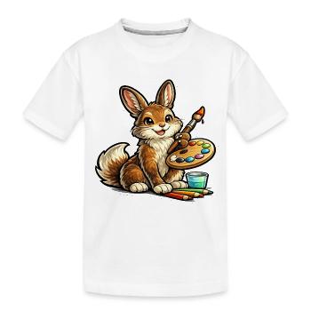 Artiste lapin avec palette - T-shirt bio Premium Enfant - blanc - Devant