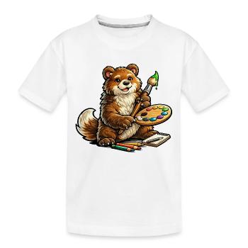 Bear avec l’Art en palette de couleurs - T-shirt bio Premium Enfant - blanc - Devant