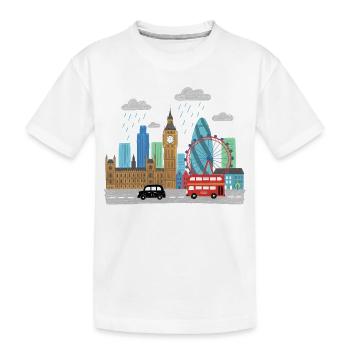 Dessins animés du Big Ben Skyline de Londres - T-shirt bio Premium Enfant - blanc - Devant