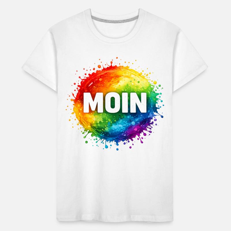 Moin im Regenbogenwasserfall Kinder Premium Bio T-Shirt