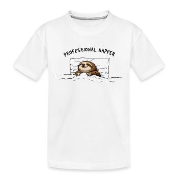 Dormeur professionnel – Chemise de nuit adorable Sloth - T-shirt bio Premium Enfant - blanc - Devant