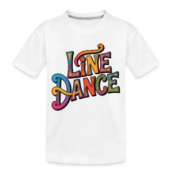 Line Dance Western Schriftzug - Kinder Premium Bio T-Shirt - Weiß - Vorne