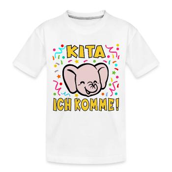 KINDERTAGESSTÄTTE Kita Elefanten - Kinder Premium Bio T-Shirt - Weiß - Vorne