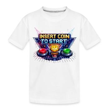 Bouton de démarrage arcade Neon Rétro - T-shirt bio Premium Enfant - blanc - Devant
