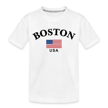 Boston, USA - Kinder Premium Bio T-Shirt - Weiß - Vorne
