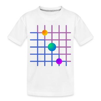 Gradientgitter mit Farbkugeln - Kinder Premium Bio T-Shirt - Weiß - Vorne