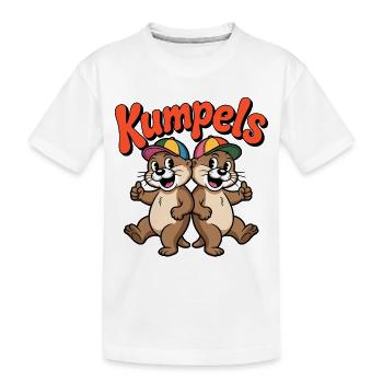Buddies Double Otter Cartoon - Kids' Premium Organic T-Shirt - white - Front