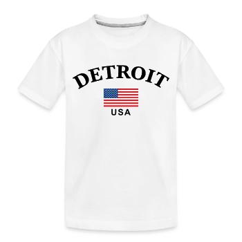 Detroit, USA - Kids' Premium Organic T-Shirt - white - Front