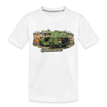 Grenzkontrolle Vintage Auto Symbolik - Kinder Premium Bio T-Shirt - Weiß - Vorne
