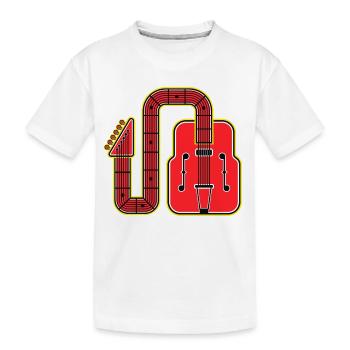 Red Abstract Shape Retro-Gitarre - Kinder Premium Bio T-Shirt - Weiß - Vorne