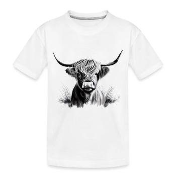 Illustration de l’écorce du bétail des Highlands - T-shirt bio Premium Enfant - blanc - Devant