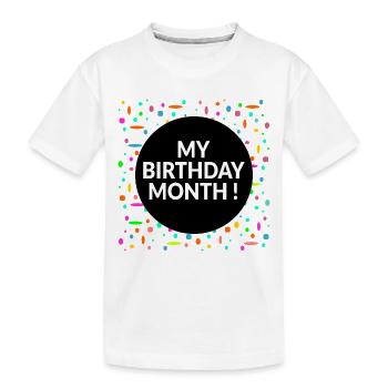 Mon mois d’anniversaire - T-shirt bio Premium Enfant - blanc - Devant