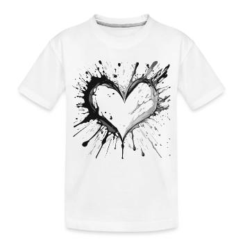 Éclaboussures de cœur d’encre - T-shirt bio Premium Enfant - blanc - Devant