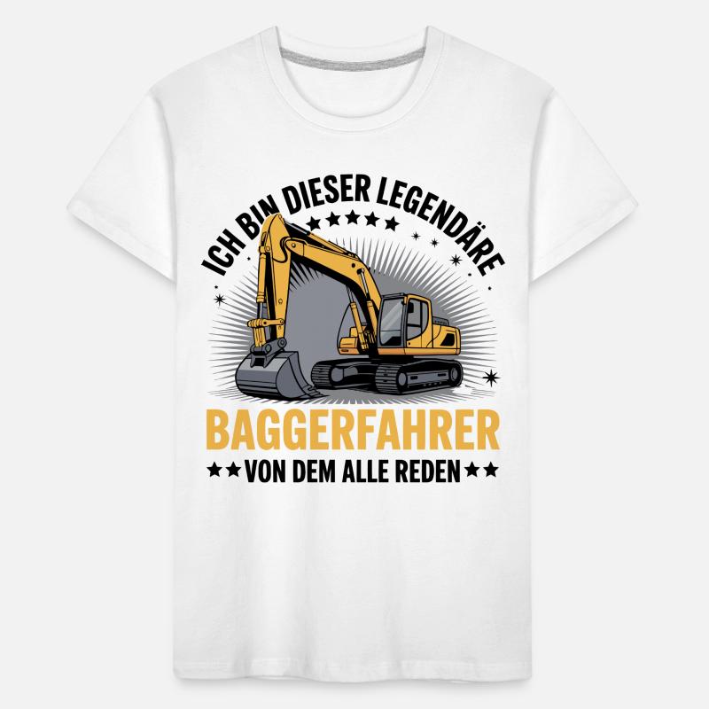 Baggerfahrer Bagger Kinder Premium Bio T-Shirt