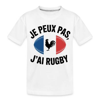 J'peux Pas J'ai trop trop La Flemme - T-shirt bio Premium Enfant - blanc - Devant