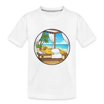 Art relaxant des oiseaux canards au spa de plage - T-shirt bio Premium Enfant - blanc - Devant