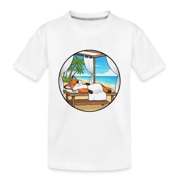 Spa plage Renard Art relaxant - T-shirt bio Premium Enfant - blanc - Devant