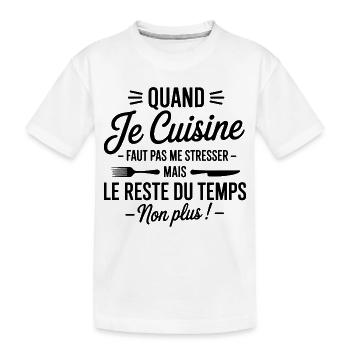 Humorvolle Küchenschürze - Kinder Premium Bio T-Shirt - Weiß - Vorne
