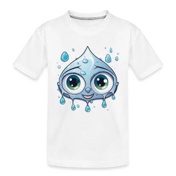 Kawaii Wassertropfen Motiv - Kinder Premium Bio T-Shirt - Weiß - Vorne