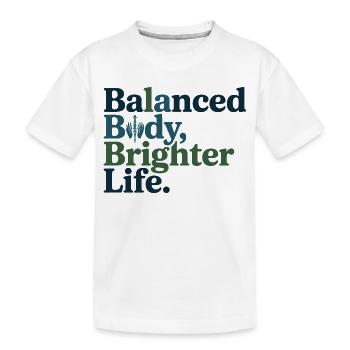 Osteopath Balanced Body Brighter Life Professional - Kinder Premium Bio T-Shirt - Weiß - Vorne