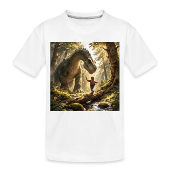 Drachenfreund Begegnung im Wald - Kinder Premium Bio T-Shirt - Weiß - Vorne