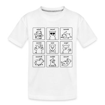 Lustige Schweine Sprüche - Witzige "Sau" Wortspiel - Kinder Premium Bio T-Shirt - Weiß - Vorne