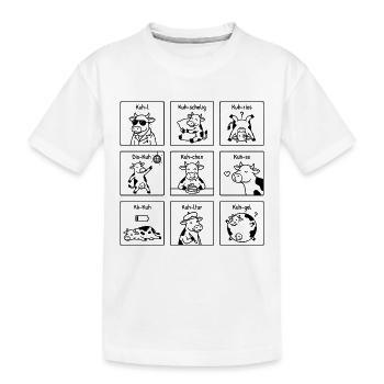 Lustige Kuh Wortspiele - Witziges Tier-Cartoon - Kinder Premium Bio T-Shirt - Weiß - Vorne