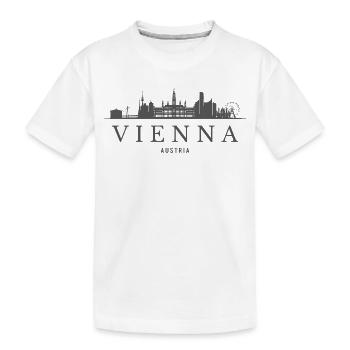 Wien, Österreich, Wiener Skyline - Kinder Premium Bio T-Shirt - Weiß - Vorne