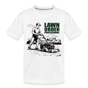 PROFESSIONNEL DE L’ORDRE DE PELOUSE Professionnel de l’entretien de pelouse de jardin - T-shirt bio Premium Enfant - blanc - Devant