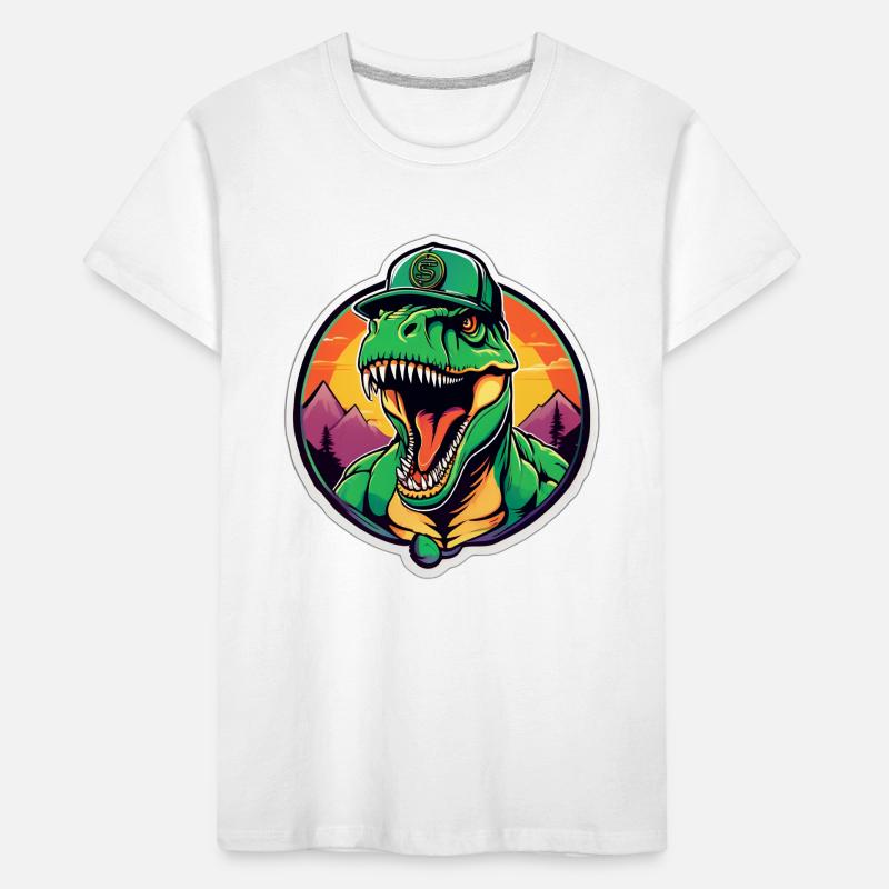 Dinosaur Sunset Headpiece Kids' Premium Organic T-Shirt