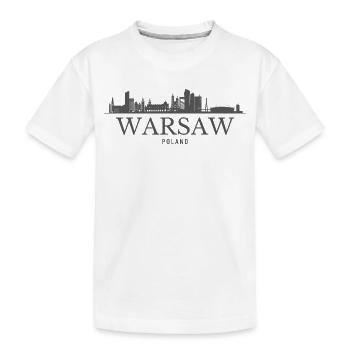 Warschau, Polen, Warschauer Skyline - Kinder Premium Bio T-Shirt - Weiß - Vorne