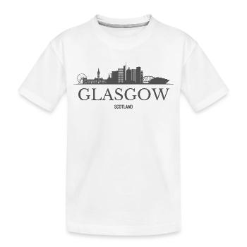Glasgow, Écosse, silhouette de Glasgow - T-shirt bio Premium Enfant - blanc - Devant