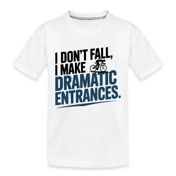 Künstlerischer Zyklus Ich falle nicht dramatischer Auftritt - Kinder Premium Bio T-Shirt - Weiß - Vorne