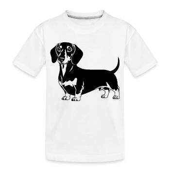 Dackel - Kinder Premium Bio T-Shirt - Weiß - Vorne