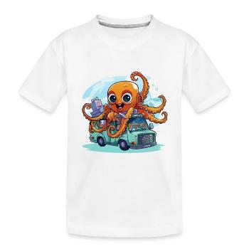 Capitaine calmar dans la camionnette - T-shirt bio Premium Enfant - blanc - Devant