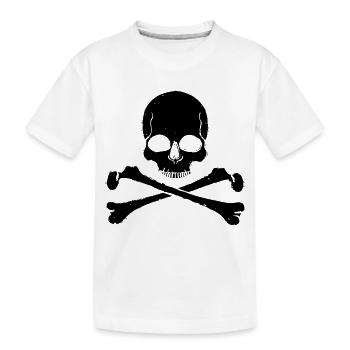 Look de pirate rocker à os croisés de crâne - T-shirt bio Premium Enfant - blanc - Devant