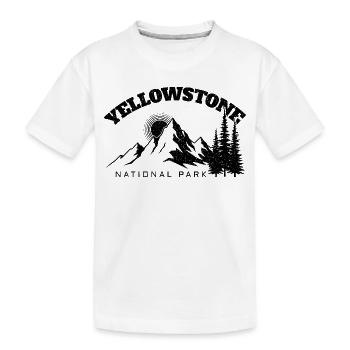 Wandern im Yellowstone-Nationalpark - Kinder Premium Bio T-Shirt - Weiß - Vorne