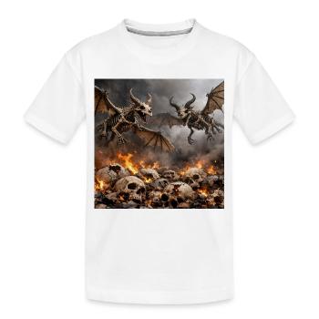 Dragons Squelettes en Flammes - T-shirt bio Premium Enfant - blanc - Devant