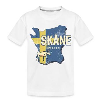 Carte de la province de Skane Suède Souvenir vintage - T-shirt bio Premium Enfant - blanc - Devant