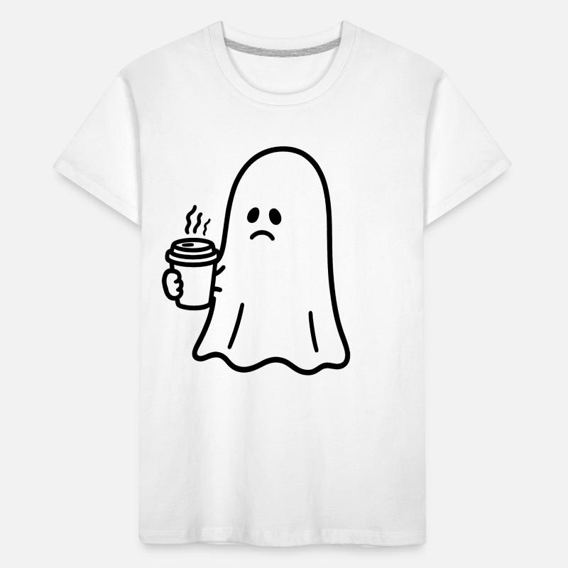 Geist Kaffee Halloween Süßes oder Saures Kinder Premium Bio T-Shirt